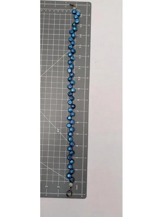 Mystical Blue Beaded Unique Mermaid Core Bubble Necklace - Picture 4 of 4